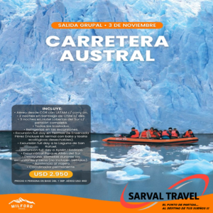 CHILE. Carretera Austral. Salida 03-11-2026 desde CBA.