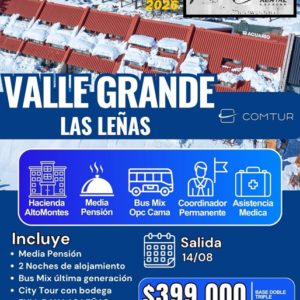 Valle Grande y Las Leñas | Salida 14 de Agosto desde CORDOBA Capital por 2 Noches
