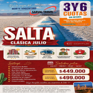 SALTA en Bus desde Córdoba. Julio a Diciembre 2026