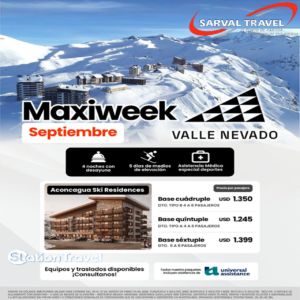 Maxi Week en Valle Nevado. Setiembre 2026