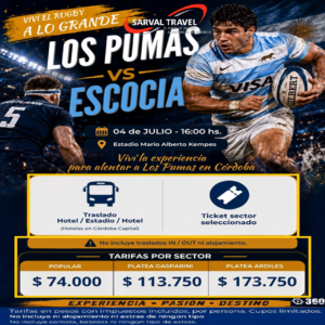 RUGBY. Nuevas Entradas al Kempes para ver Los Pumas Vs. Escocia el 04-06-2026